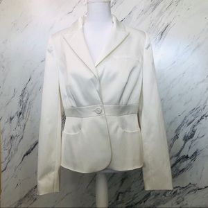 Satin White blazer